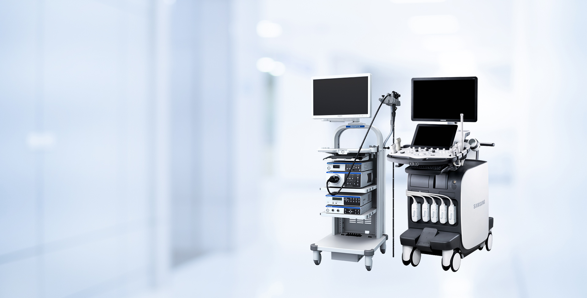 Endoscopy and ultrasound equipment shown in the clinic’s service guide